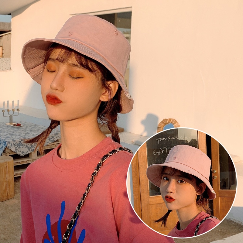 ちょう結びの漁師の帽子の女性の春と夏の韓国語版野生 - キャスケット