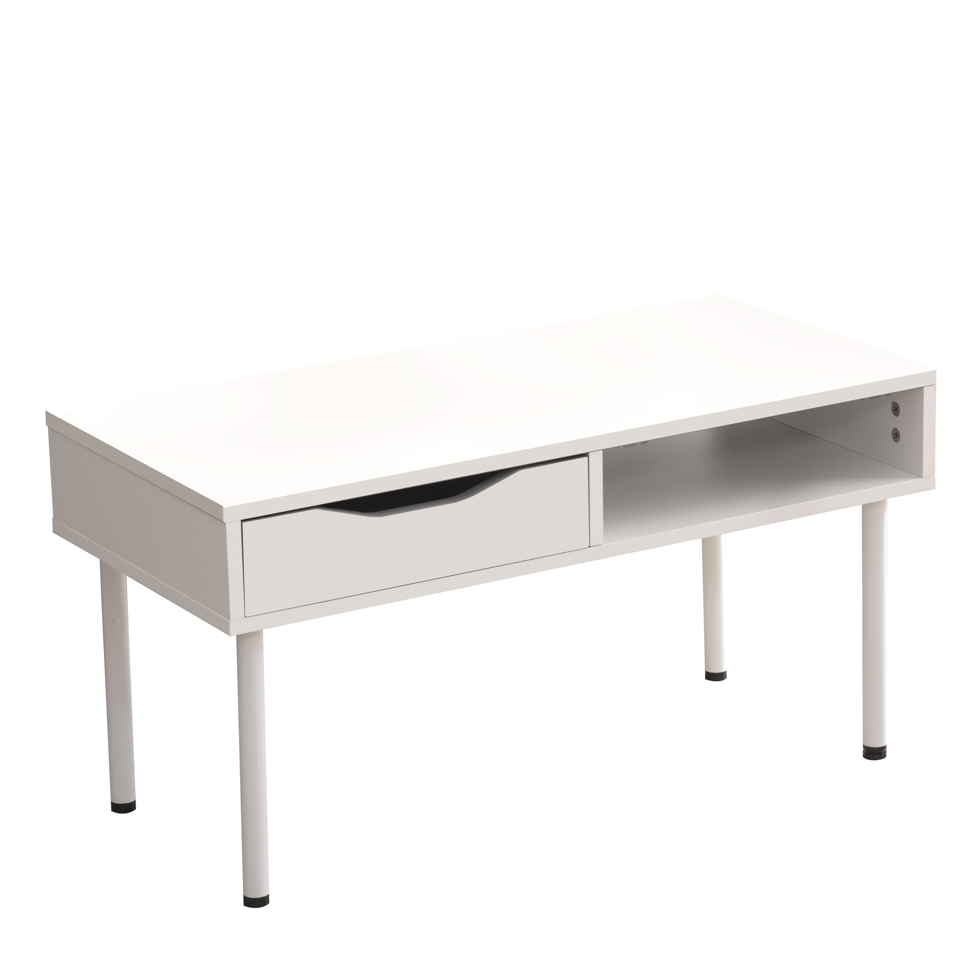 【国内出荷-送.料.無.料】【新品登場】簡易テーブルローテーブルセンターテーブルソファテーブル引き出し1つ付きリビングテーブルカフェテーブル組み立て簡単【ホワイト+ホワイト】～49 6,959円