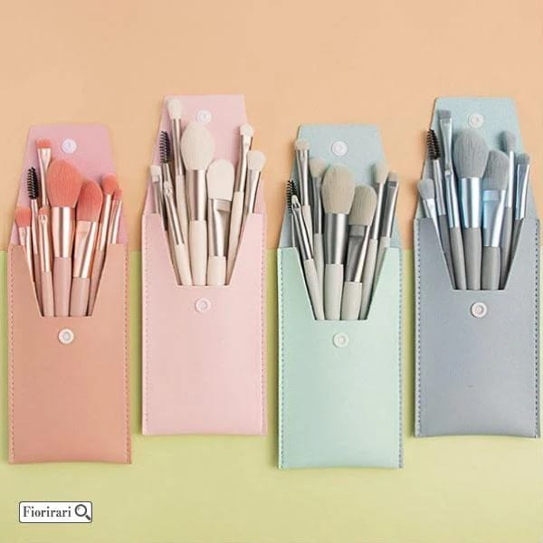 1つ買うと10つ無料メイクブラシ８本セット携帯用 ケース付き メイクアップセット 持ち運び メイク道具 収納ケース付き メイクブラシセット 肌触り カラーメイクブラシ 旅行