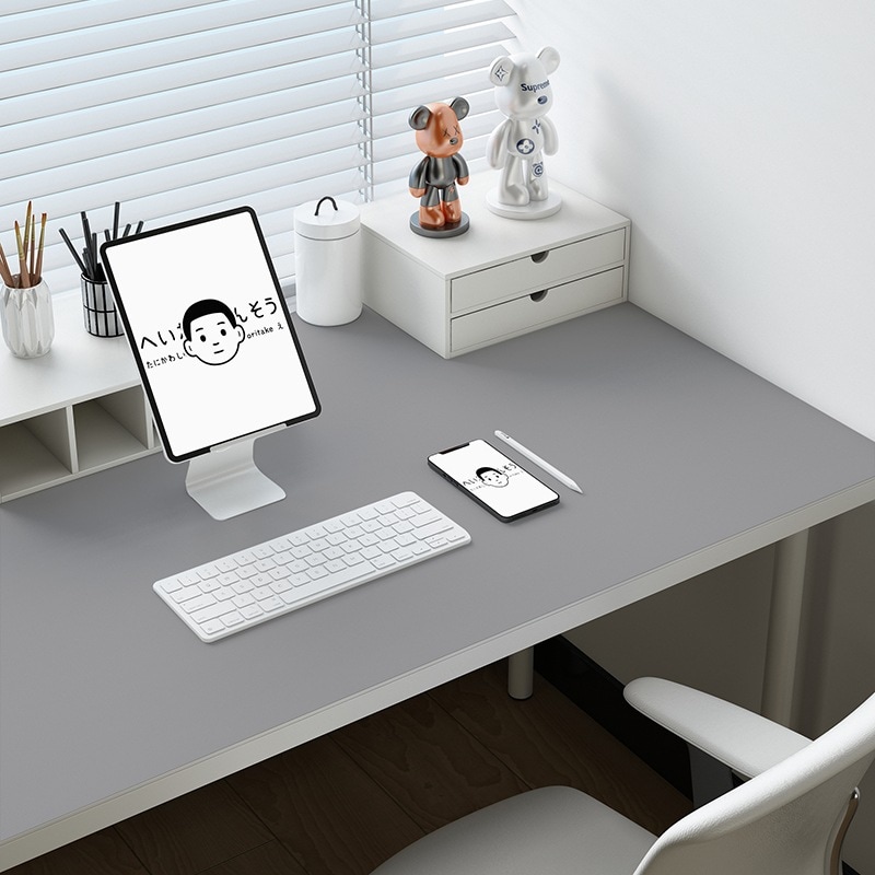 グレーデスクマット コンピューターマット テーブルクロス ゲーミング 寮 軽量 高級 デスク保護マット 防水 オイル