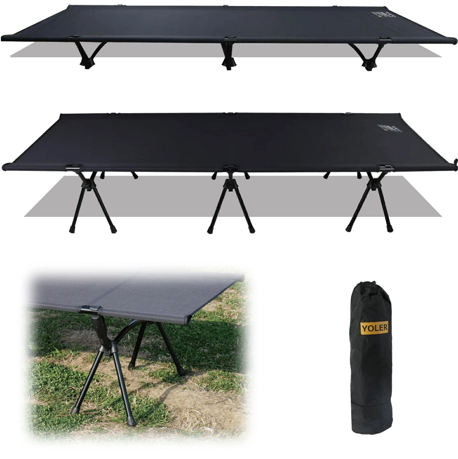 キャンプコット 2WAY アウトドアベッド【耐荷重150kg】ハイ/ロー切替可能 フォールディング コット 折りたたみ ベッド 初コット アルミ製 軽量 ソロキャンプ コンパクト レジャー 10,032円