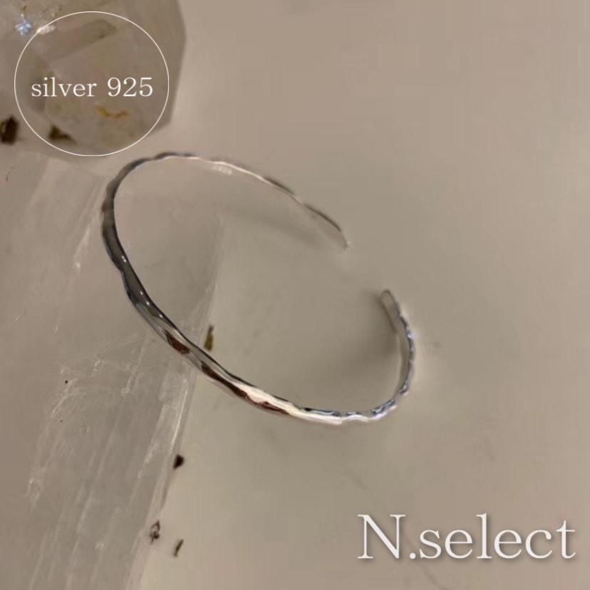 silver925バングル　シルバーバングル　アレルギー対応　韓国ファッション
