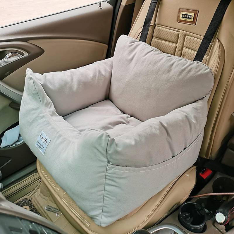 ペット用 ドライブボックス 小型犬 M 猫 ペット ドライブシート 飛び出し防止 クッション お手入れ簡単 水洗い可能 収納袋付き ペット おでかけ グレー 車載用 カー用品 犬/猫用 車載用ソファー