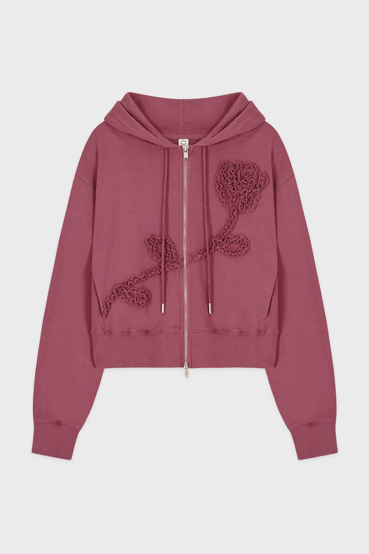 【SINOON】 ROSE FRILL HOODIE ZIPUP : ROSE 14,784円