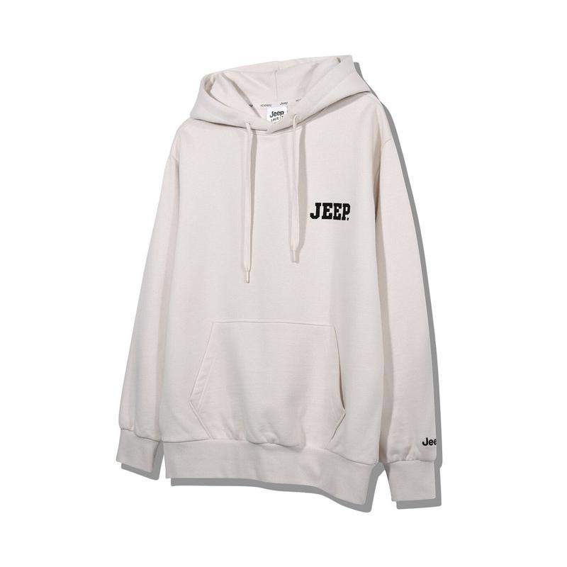 JO3THU003 ライトベージュ 男女共用 クラシック JEEP スモールロゴ フード付きTシャツ_SC