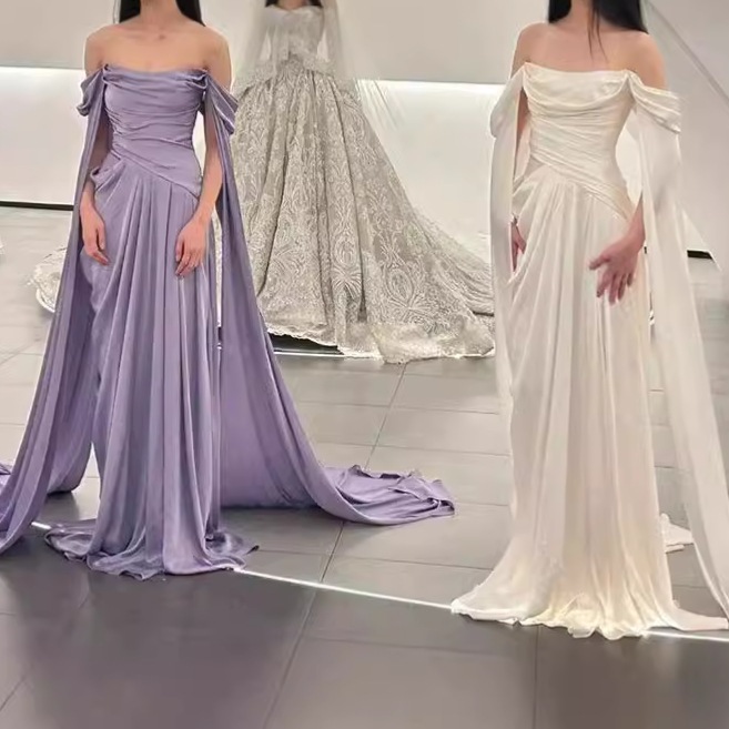 小さなチューブトップドレス女性2025夏の花嫁の結婚式のモーニングガウンドレスロングウェディングドレス