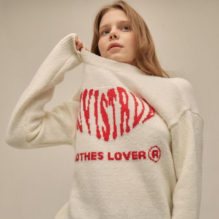 【LUV IS TRUE】 [女の子たちミンニ着用] PO HEART KNIT : 2COLORS