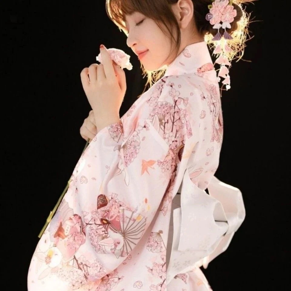 メガ割メガ割着物 レディー スーツ 和服 伝統 かわいい神明の少女 着物セット浴衣女性日系レトロ撮影写真衣装花火大会プレゼント2