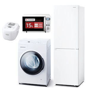 新生活家電4点セット 家電セット 一人暮らし ドラム式洗濯機 8kg + 冷蔵庫 274L + オーブンレンジ 15L +