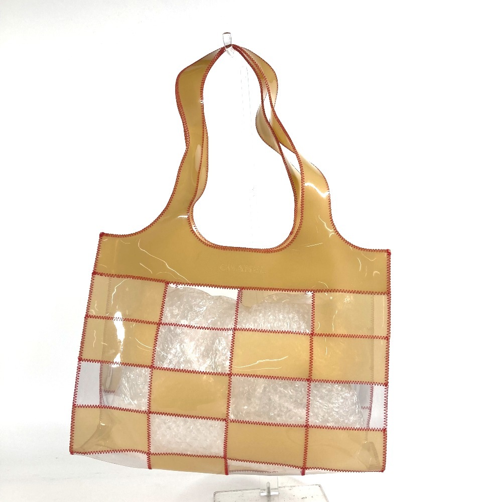 ショルダーバッグ CC ココマーク カバン トートバッグ 肩掛け ビニール ベージュ 32,175円