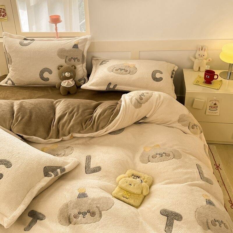 布団カバー 毛布 冬用 厚手 ベッドカバー 暖かい 抗菌防臭 ダブルサイズ 掛け布団カバー 洗える 寝具 ベッド用品 プレゼント シングル セミダブル ダブル 韓国ファッション