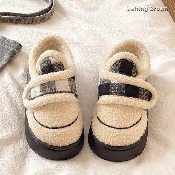 女性用冬のファー付きスニーカーファーシューズ SS76