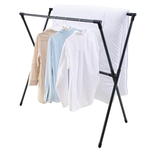 天馬 洗濯物干し 屋外 布団干し 伸縮式布団2枚干しX型 簡単組立 サビにくい 物干しスタンド ベランダ 室内物干し 折りたたみ ブラック【サイ 4,549円