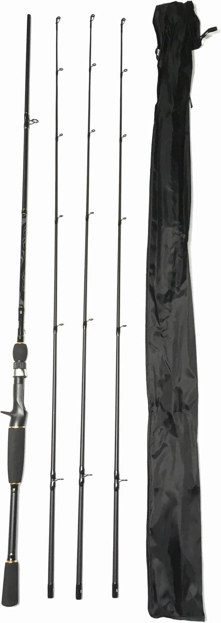 ３種類 ML MHが使える EVA 7ft ベイトロッド 2ピース 7フィート バスロッド シーバスロッド マゴチ チヌ (ブラック, EVA 7ftベイトロッド2ピース(ML，M)