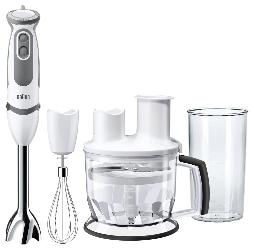 ブラウン ハウスホールド マルチクイック5 ヴァリオ ハンドブレンダー 1台7役 つぶす・混ぜる・泡立てる・きざむ・スライス・せん切り・こねる ホワイト MQ5075
