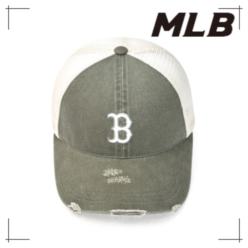 MLB公式正規品 キャップ Basic Washing Mesh Cap BOS (L.Khaki)