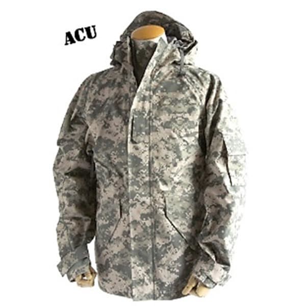アメリカ軍 ECWC S-1ジャケット／パーカー XSサイズ 透湿防水素材 JP041YN ACU カモ（ 迷彩） レプリカ