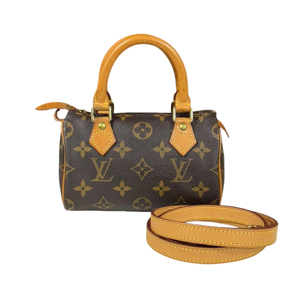 ルイヴィトン ミニスピィーディ モノグラム ショルダーバッグ モノグラムキャンバス M4154 ブラウン LOUIS VUITTON 中古