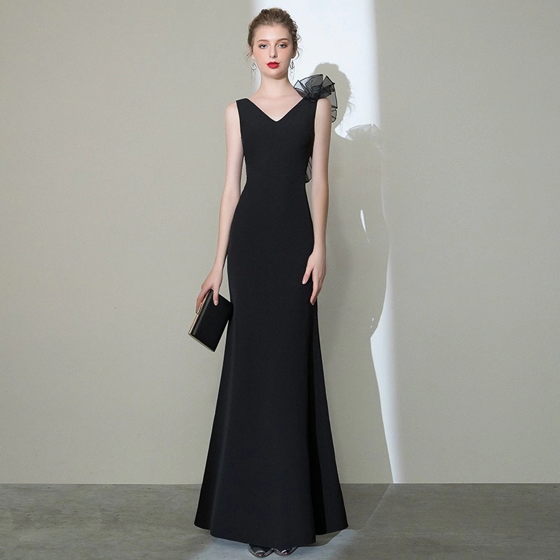 セクシー体型カバー気質高級感2024新作Vネックワンピースフィッシュテールワンピース着痩せドレステーマドレス結婚式ドレス演奏会ドレス新年会ドレス
