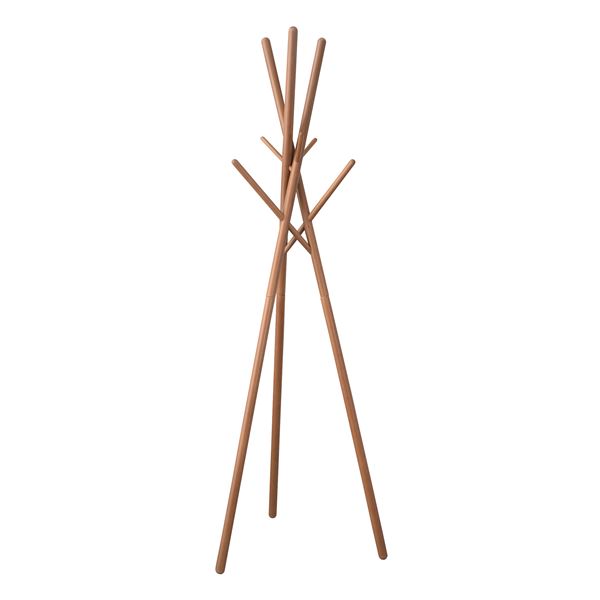 北欧風 ハンガーラック/ポールハンガー ブラウン 幅57.5cm 木製 組立品 寝室 ベッドルーム リビング 玄関