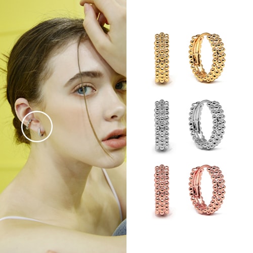 [セレブが愛するカスタムジュエリー] ボールワンタッチリングイヤリング（14kメッキ） デイリーアクセサリー 人気ジュエリー 韓国ファッションスタイル