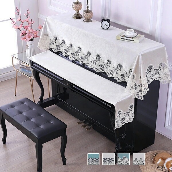 【赤字販売*速達】ピアノカバー 天屋根カバー+鍵盤蓋カバー アップライト トップカバー レース 北欧 刺繍 標準直立型ピアノ用 おしゃれ ピアノ掛け 通気性 乾燥 防塵 汚れ防止 便利 ヨーロッパ おその他