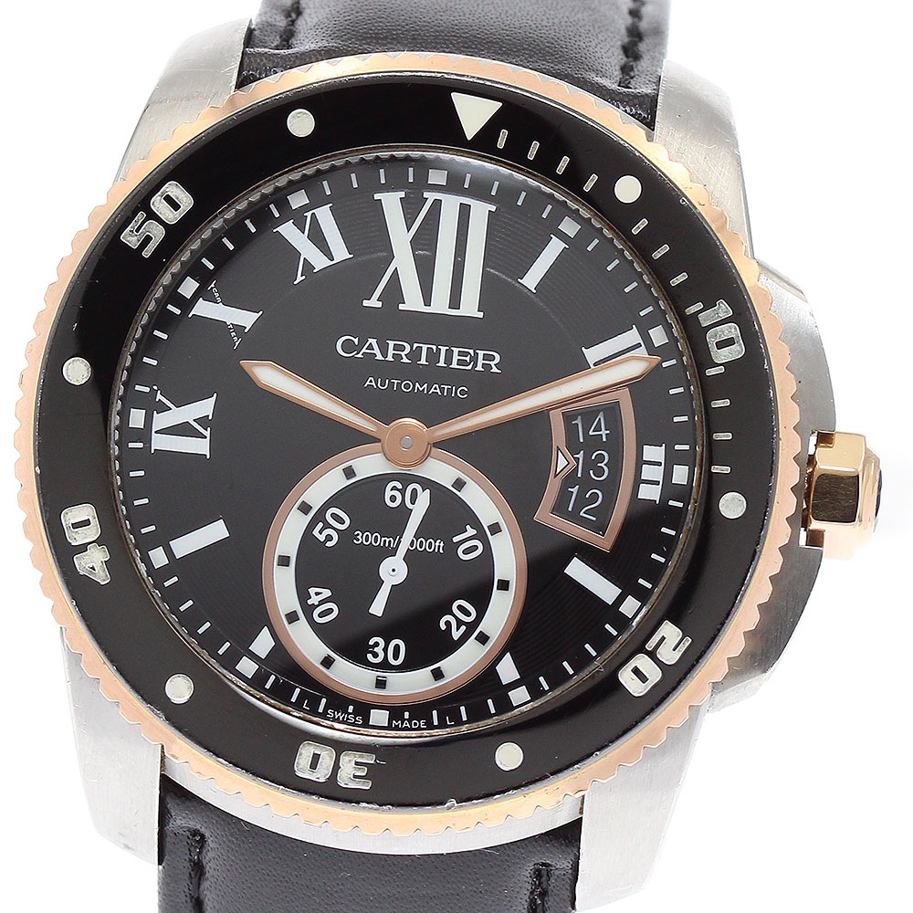 カルティエ CARTIER W7100055 カリブル ドゥ カルティエ ダイバー K18PGベゼル 自動巻き メンズ 保証書付き_876127【中古】