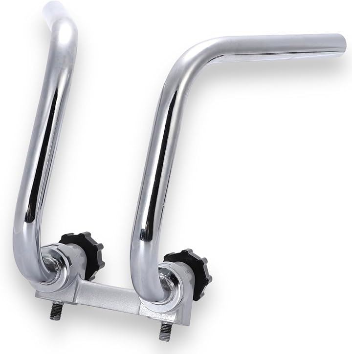 互換品 ホンダ用 くるくる ハンドル モンキー ゴリラ ダックス シャリー 等 社外品 汎用品 ショート くるくるハンドル 絞り 調整 シルバー メッキ 銀 Monkey GORLLA