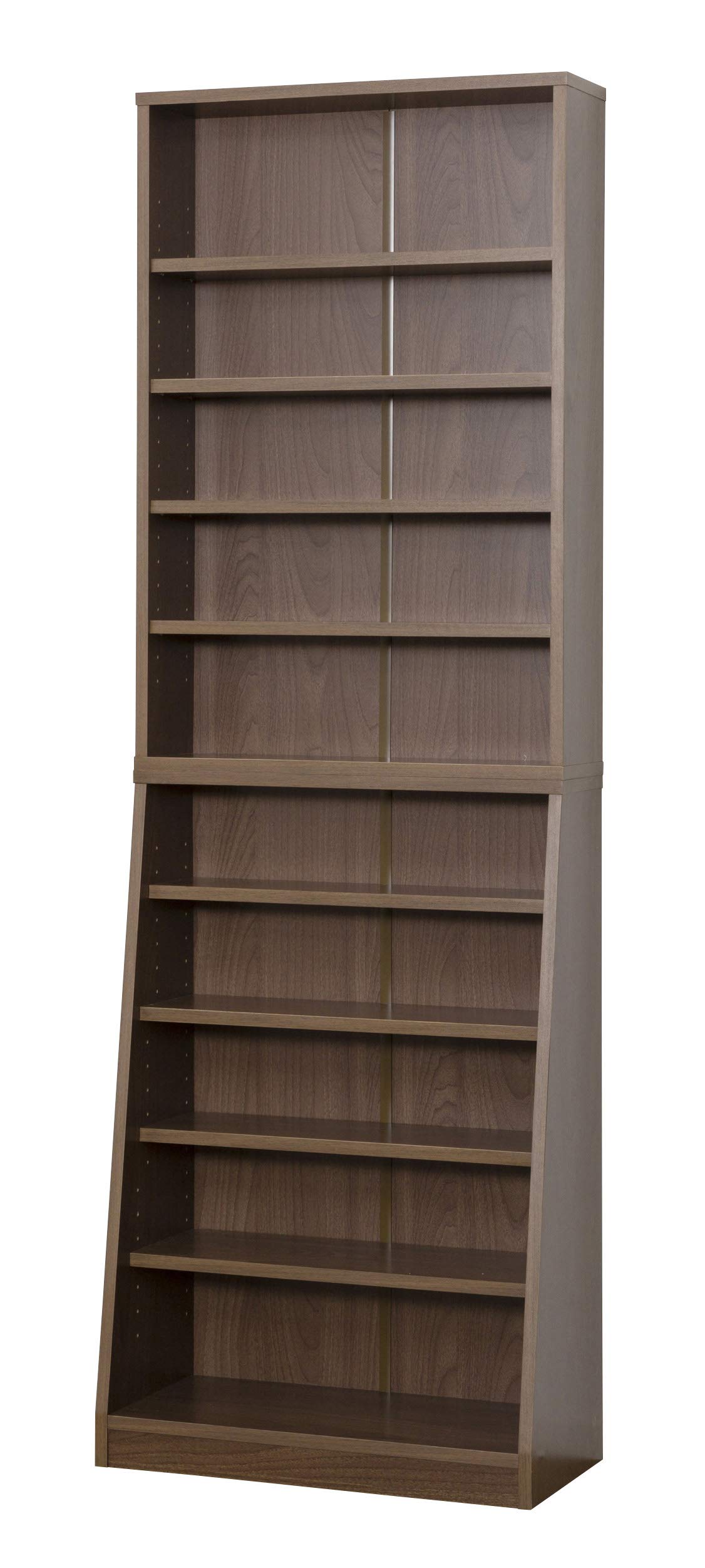 クロシオ 大容量 ホームシェルフ 幅60cm 本棚 おしゃれ 薄型 ウォルナット