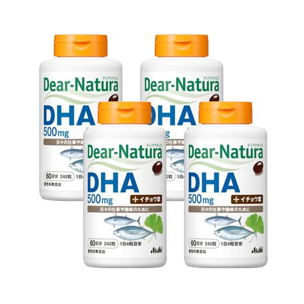 4個セット アサヒ ディアナチュラ DHA with イチョウ葉 240粒