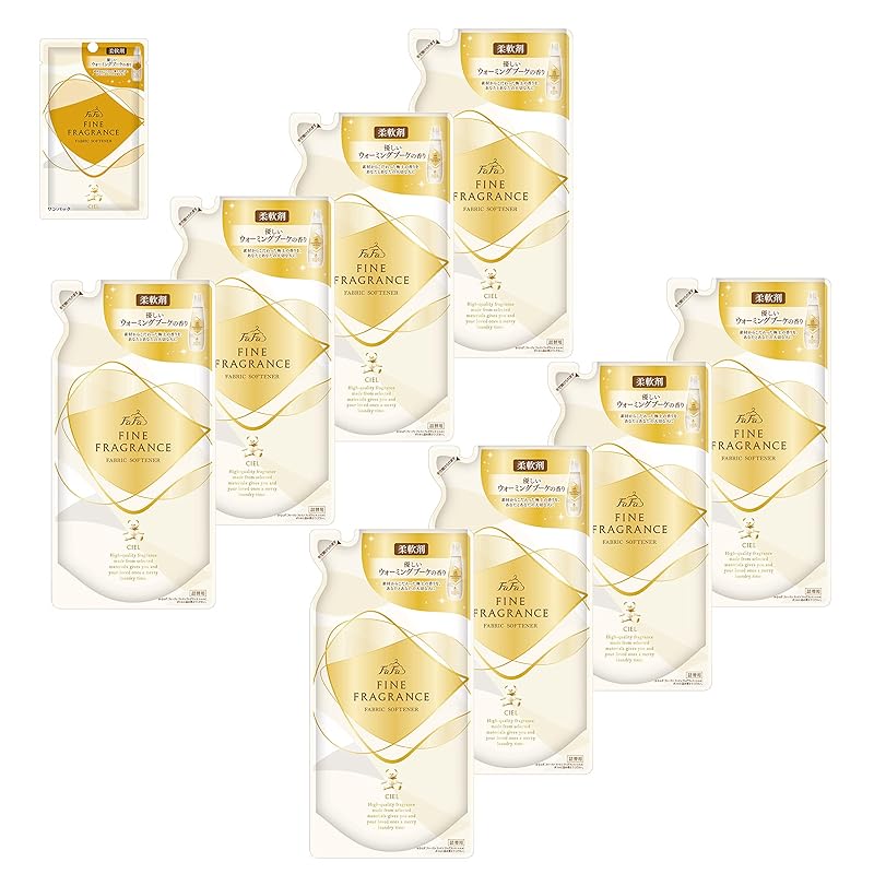 ファーファ 濃縮 柔軟剤 ファイン フレグランス シエル ウォーミング ブーケ の香り 詰替 (500ml) 8個セット 柔軟剤 シエル お試し ワンパック (30ml) 付き