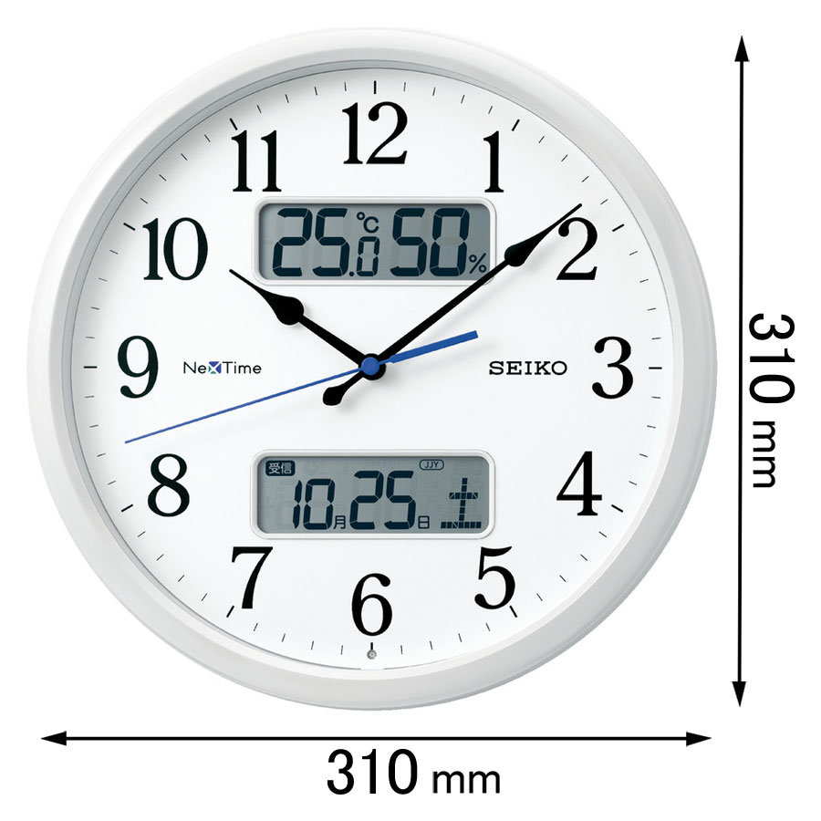 セイコー 電波掛け時計 ハイブリッド電波掛時計 NexTime（ネクスタイム）白パール ZS-251-W