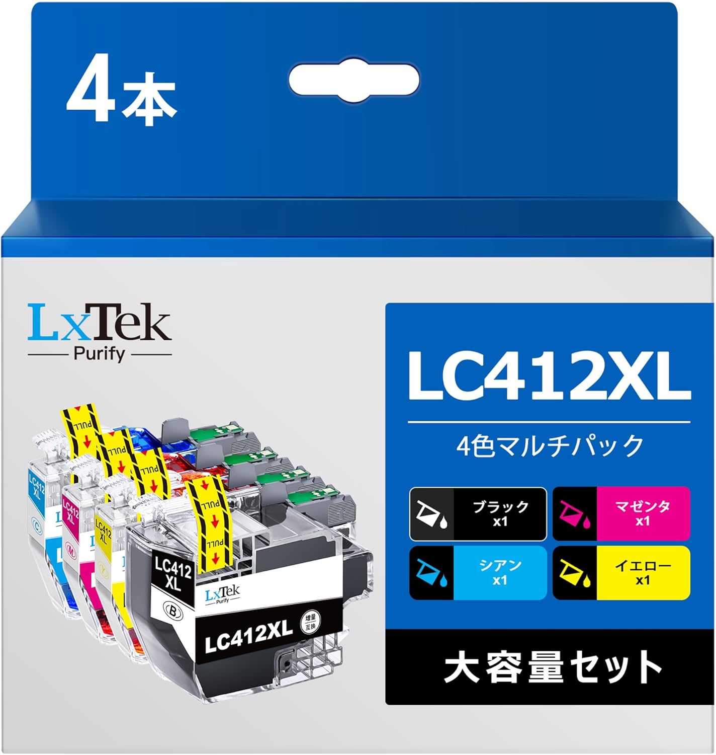 互換インクカートリッジ 4色セット 大容量タイプ 対応型番 LC412XL MFC-J7100CDW MFC-J7300CDW
