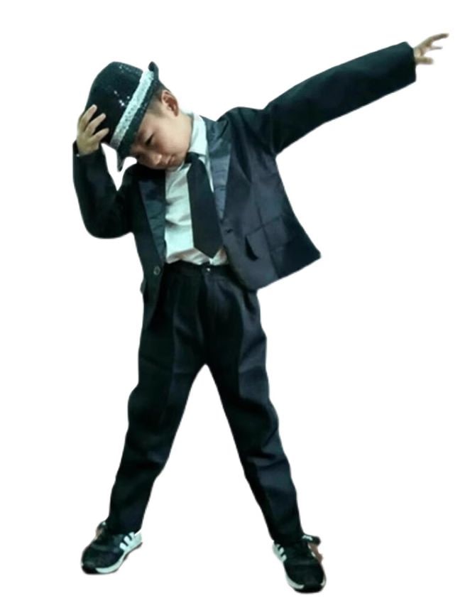 子供用 マイケルジャクソン 風 MJ変身 コスチューム コスプレ衣装 5点セット イベント ハロウィン 仮装 サイズ 110cm―160cm