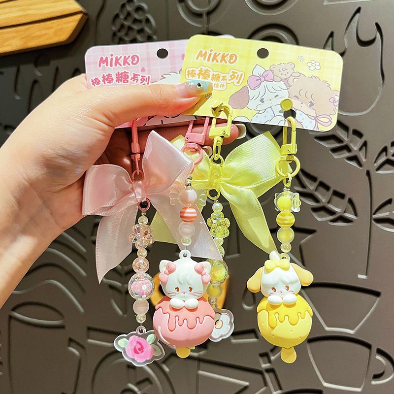 【1つ買うと10個もらえる】メガ割Mikkoアメビーズのキーホルダーかわいいアニメ人形ストラップ自動車キーホルダー飾りカップル984