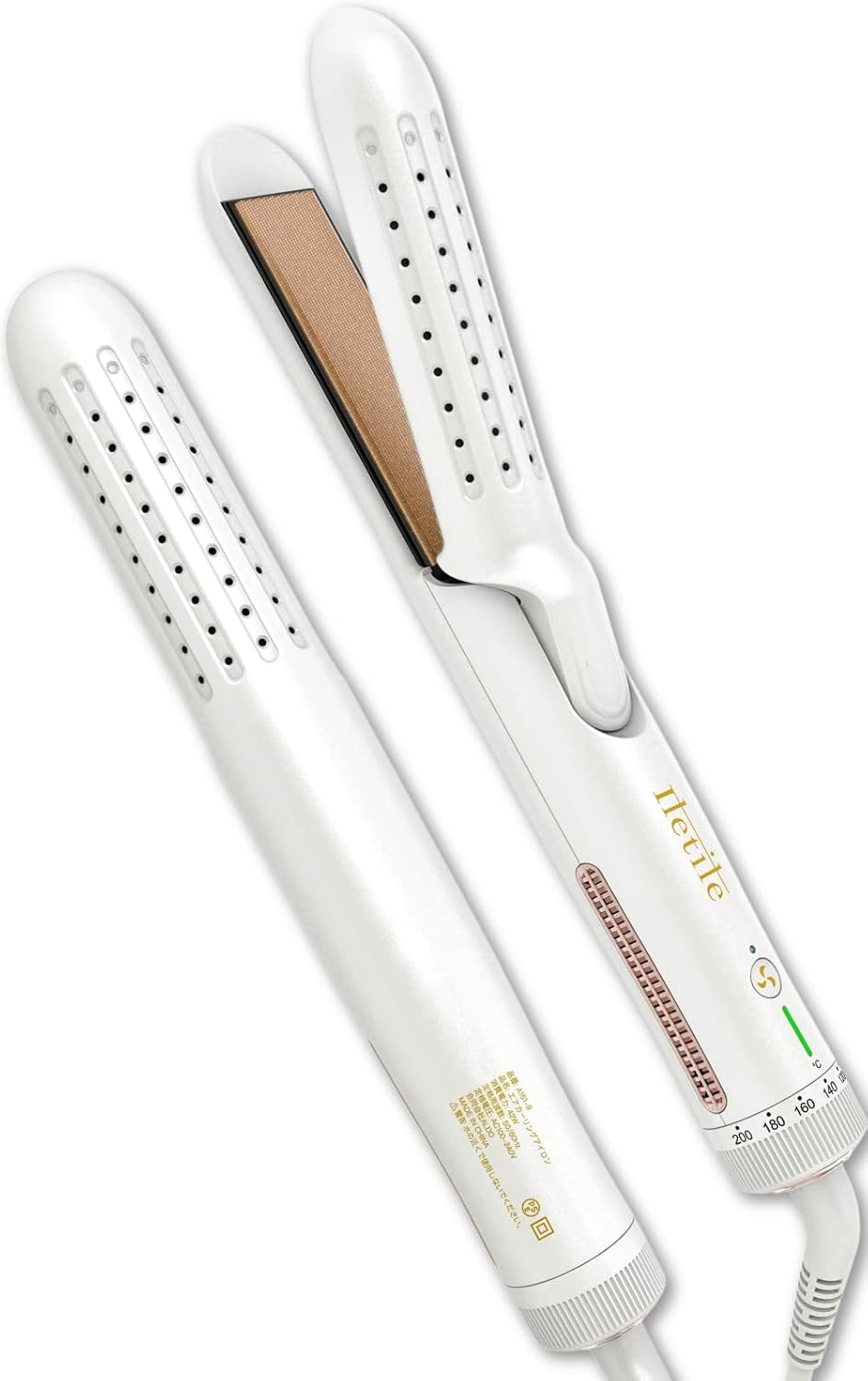 Iletile (アイルティル) エアカーリングアイロン 【美容師が開発】 火傷ほぼゼロ設計 ヘアアイロン 2way 水蒸気爆発を起こしにくい MAX200℃ 海外対応 カールアイロン