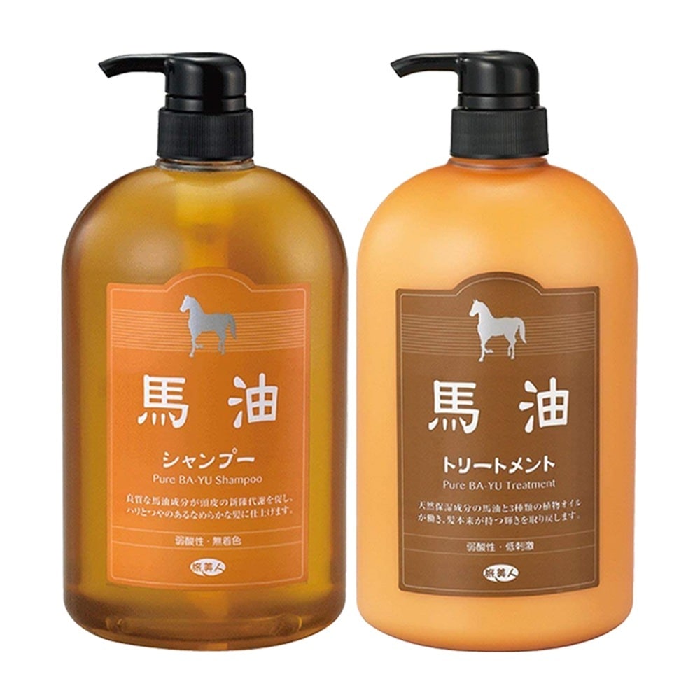 正規販売代理店 定価より10%OFF 馬油セット 馬油シャンプー 馬油トリートメント 各1000ml ポンプボトル 馬油 シャンプー トリートメント 大容量 旅美人