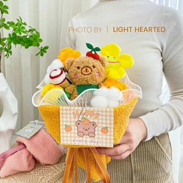 今すぐ欲しい！スマイルフラワー ぬいぐるみ花束 花束 枯れない花 花卉花束 造花 バレンタインデーデー 贈り物 誕生祝 母の日 女性 彼女 友達 お祝い