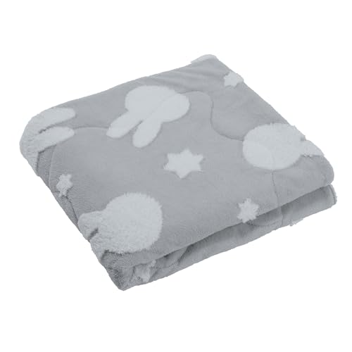 西川(nishikawa) ミッフィー ハーフケット 140X100cm 洗える シルエット おかお&スター柄 sleep time Dick Bruna DB3662 グレー FE73503030