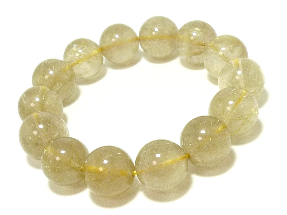ゴールドルチル 14mm ブレスレット パワーストーン ブレスレット メンズ 天然石 数珠 アクセサリー メンズブレスレット パワーストーンブレスレット 天然石ブレスレット 男性用 ルチル h074