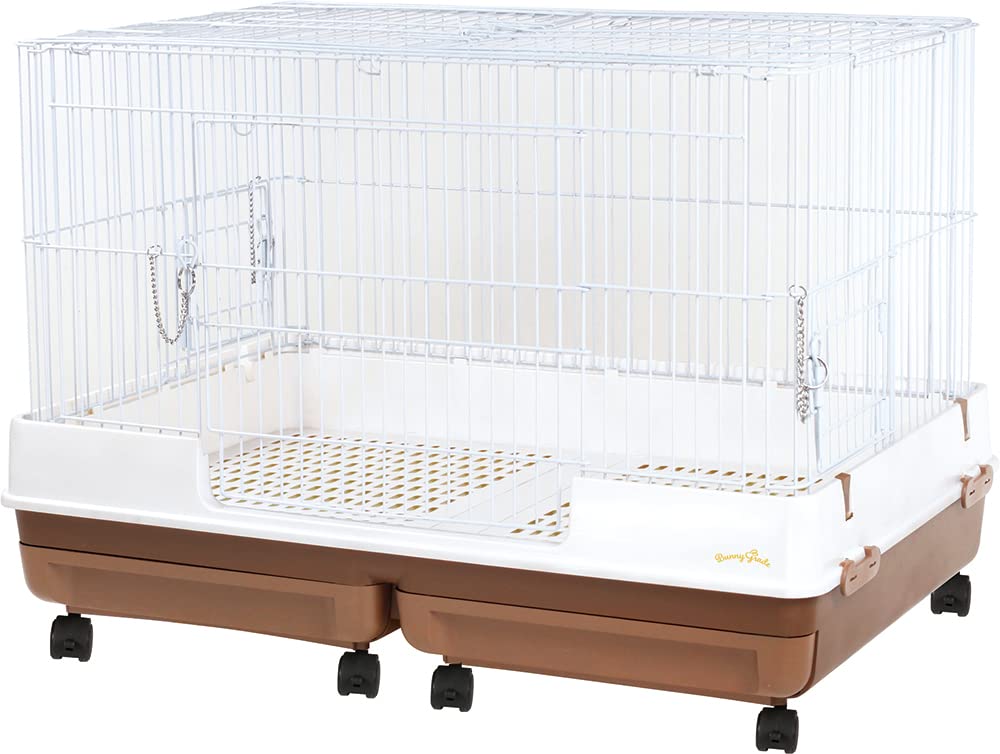 ミニマルランド うさぎのカンタンおそうじケージ ブラウン ワイド