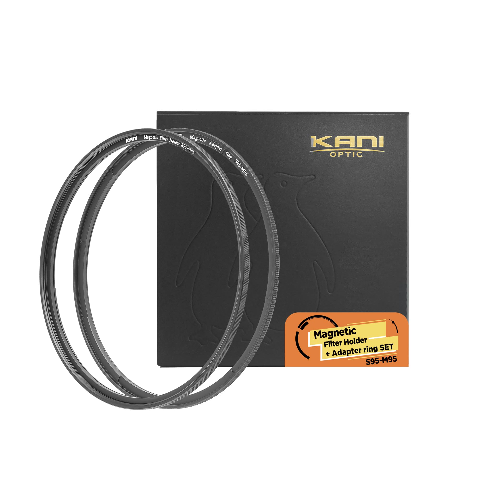 KANI 95mm マグネットクイックリリース Magnetic Holder and Adapter set S95-M95 マグネットフィルターセット ローレット付 空転防止機構付 黒枠 フィルタ