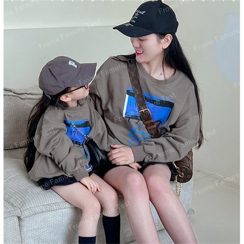 親子服女の子パーカーファッション長袖パーカー韓国風 トップス M 5136