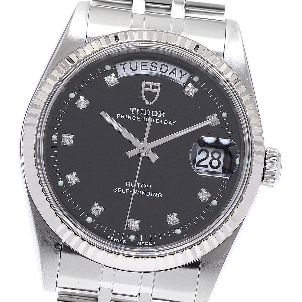 チュードル TUDOR 76214 プリンス デイトデイ WGベゼル 10Pダイヤ 自動巻き メンズ 良品 _895536【中古】 225,450円