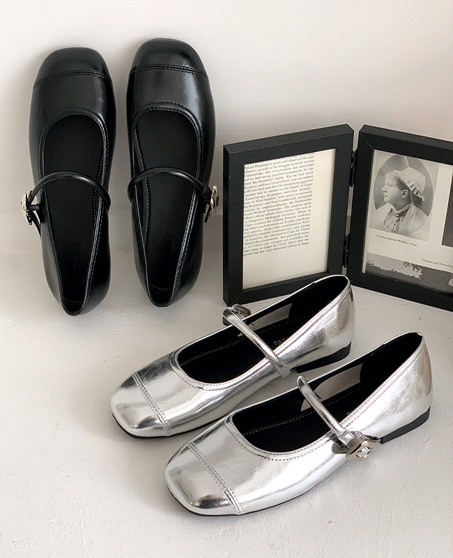 [MILOVANY] ミュラン スクエア バックルフラット 1.5cm