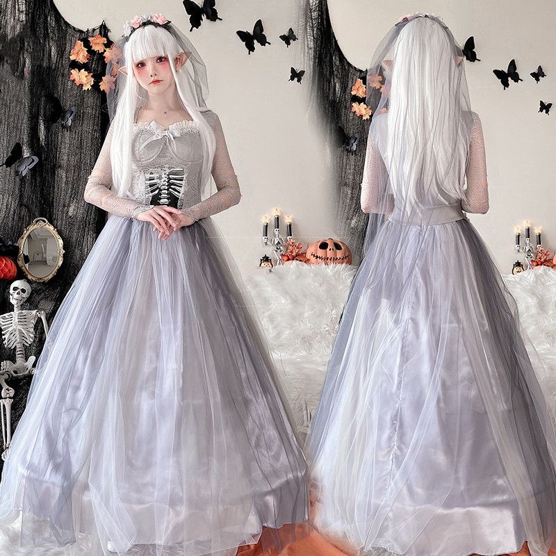 新型ハロウィン コスプレ 仮装服装成人女子大人吸血鬼コスプレcos服魔女花嫁服