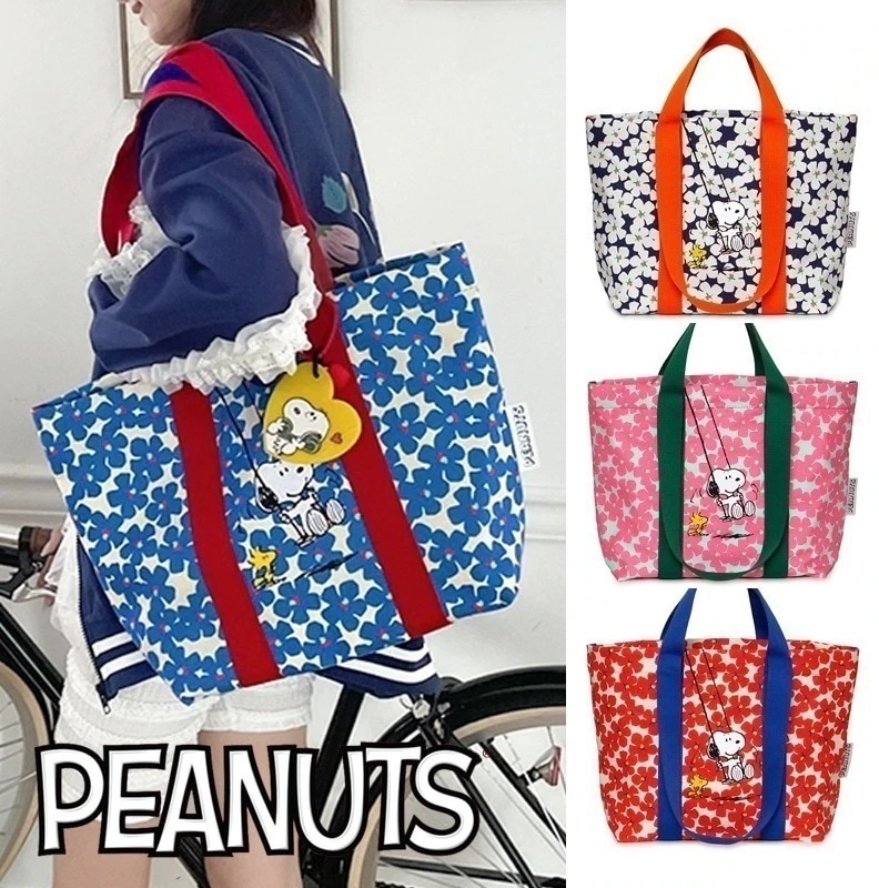 正規品 スヌーピー バッグ 韓国 エコバッグ キャンバス スヌーピー ショルダーバッグ キャラクター 大きめ 大容量 かわいい