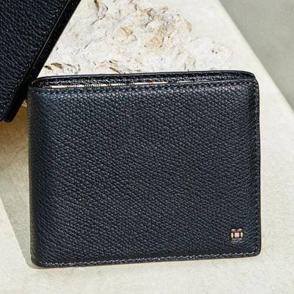 DBWA6E853BK [ALEX] ブラック ヨーロッパ 輸入レザー 内部チェックラインポイント 二つ折り財布