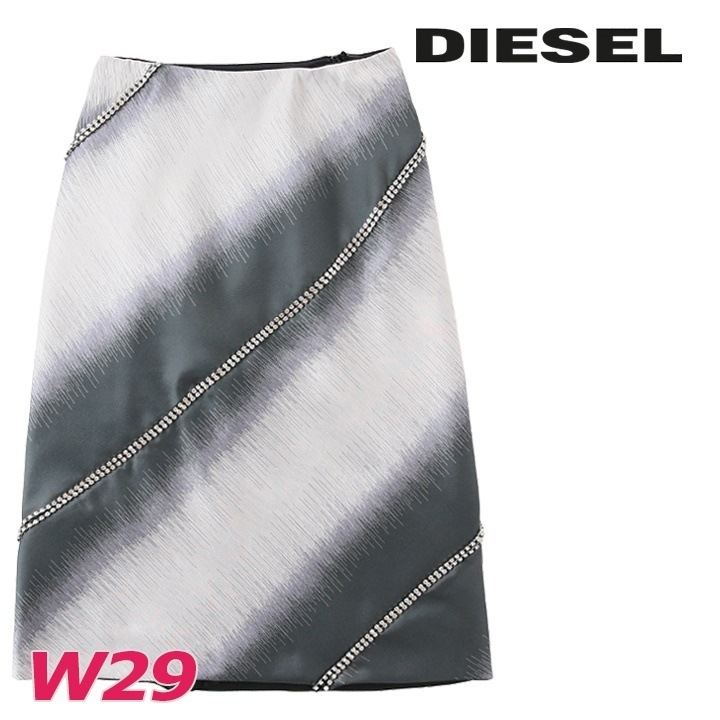 膝下丈スカート レディース O-AREAL ラインストーン装飾 Aライン die-l-s-f4-64p