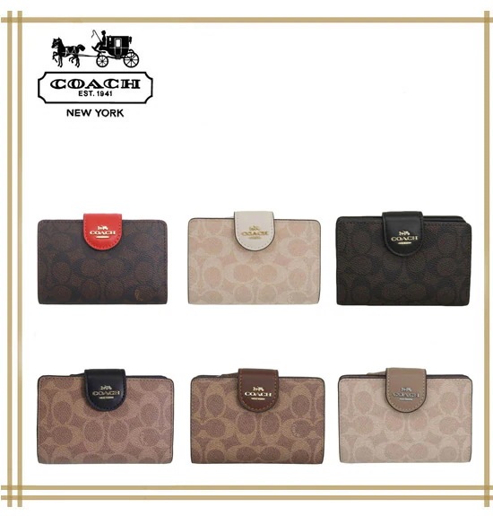 【COACH】大人気二つ折り財布 ミニ財布 MEDIUM CORNER ZIP WALLET CW786